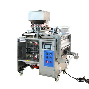 automatic double chamber liquid packing machine with 2 lane filling sealing for butter masala ketchup gel oil