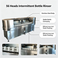Moteur de lave-bouteilles intermittent en acier inoxydable 304, 3500 bouteilles/heure, avec position de rinçage et pulvérisation externe pour le vin