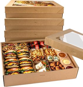 Boîtes à emporter personnalisées en papier pour plats à emporter, emballages alimentaires, boîtes à lunch, boîtes à shawarma, boîtes à frites, boîtes à collation jetables en papier kraft - Product Image 1
