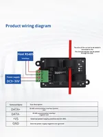 Transductor de Corriente TAIHUA TD-3404C AC 0-50A, Sensor con Comunicación RS485, Protocolo Modbus RTU, Montaje en Riel DIN para Monitoreo de Energía
