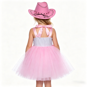 Kids <strong>Cowgirl</strong> Costume Set Bandana Cowboy Hat Party <strong>Dress</strong> for Easter Birthday Celebration - Product Image 6