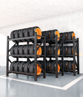 Étagère de stockage de pneus robuste en acier à 5 niveaux avec protection contre la corrosion, revêtement en poudre métallique pour usage en entrepôt
