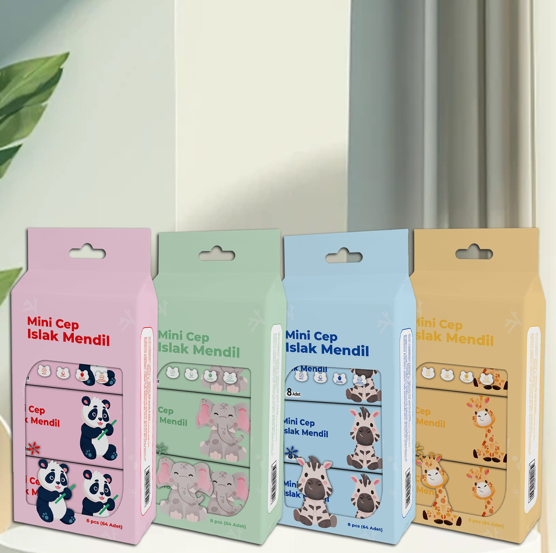Inglés animal [un paquete de 8] 4 colores de pelo mezclado