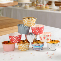 Usine source, vente en gros, PET, 50 pièces, moules à muffins jetables, moules à cupcakes, moules à cupcakes en aluminium, supports à pudding