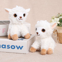 Porte-clés en peluche mignon en forme de mini-agneau, super doux, avec grandes yeux, agneau blanc, mascotte en peluche, jouet pour cadeau, vente en gros, OEM