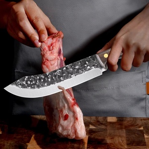 Juego de cuchillos de cocina de 3 piezas de acero de alto carbono forjado a mano, cuchillo para deshuesar, cuchillo de carnicero para cortar carne, con mango de madera - Product Image 3