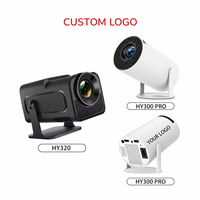 Projecteur à courte focale Android 11 HY300 Pro 2 Go 16 Go 160 ANSI Lumens compatible 4K avec mise au point manuelle pour usage domestique