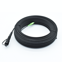 Cable de Fibra Óptica de Cobre de Alta Calidad, de 1 a 12 Núcleos, Plano, Tonalizable, Híbrido Eléctrico, para Exteriores, Aéreo, 31 m/unidad