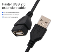 Câble Rallonge de Données USB 2.0 Mâle vers Femelle 1,5 m en Cuivre de Haute Qualité