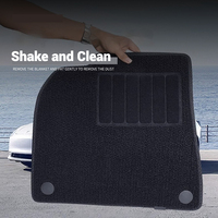 Tapis de sol de voiture en caoutchouc TPE imperméable pour Tesla Model Y & 3 Ensemble complet de 3 pièces avec motif en tissu à motifs croisés aiguilleté Épaisseur 10 mm