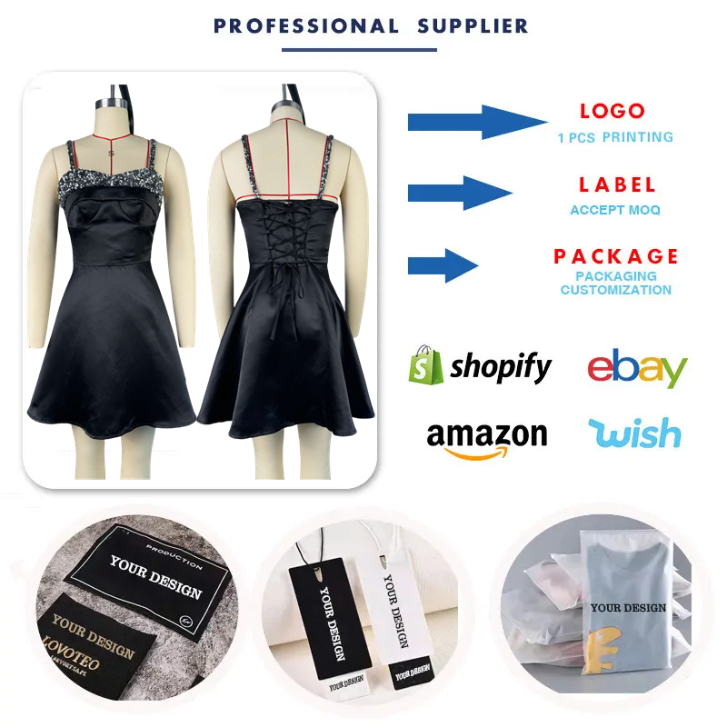 Latest Design Party Dresses Women Elegant Sequin Patchwork Strap Short Black  Luxury Evening Dress for Women| Alibaba.com