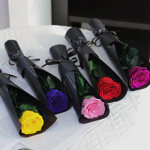 Rosa Eterna Preservata in Scatola Regalo con Finestra in PVC Nero, Fiore Fresco Duraturo per Regali di San Valentino e Compleanno - Product Image 3