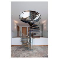 Escalier en colimaçon sur mesure de style moderne avec rampe en verre trempé pour villa, loft, appartement, décoration résidentielle