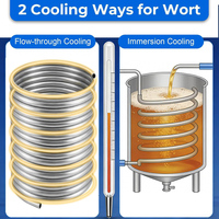 Refroidisseur de moût en spirale 3/8"*50Ft en acier inoxydable 304 de qualité alimentaire pour brassage de bière, bains de glace et projets de chauffage au bois