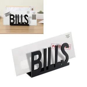 Countertop Bills Holding Sorter Clear Acrylic Mail Letter Holder File Letter Organizer Vertical Envelope Mail Holder for Desk