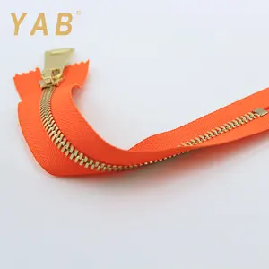 Yab produtos selecionados decorativos fechado de metal de ouro zíper