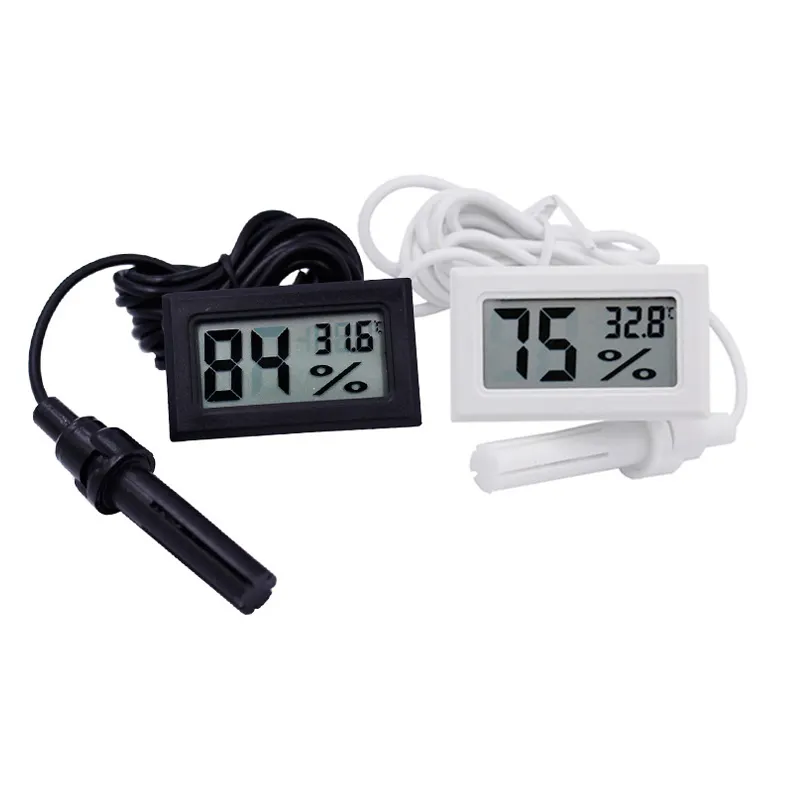 Mini Digitale Lcd Aquarium Koelkast Vriezer Water Vochtigheid Temperatuur Meter Gauge Thermometer Hygrometer Met Sensor FY-12