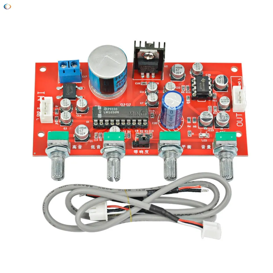 Lm1036 Toonbord Bas Treble Balans Volumeregelaar Aanpassing Ne5532 Op Amp Hifi Voorversterker Versterker Enkele Kracht