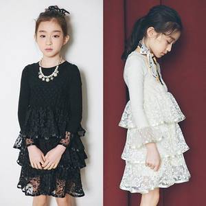 Robe pour fille enfant en tulle et dentelle superposée, style sexy et élégant, nouvelle collection Express - Product Image 1