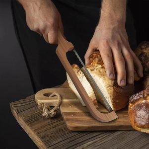 Cuchillos Utensilios de <span class=keywords><strong>cocina</strong></span> para el hogar Cortador de pan tostado Premium Ventas al por mayor 16 "Rebanador de <span class=keywords><strong>cuchillo</strong></span> de lazo de pan de masa fermentada de madera para pan - Product Image 6