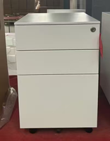 Meuble de rangement mobile blanc à 3 tiroirs avec serrure, à poser sous le bureau, pour documents A4 et lettres