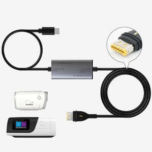 Câble d'alimentation Type-C PD vers 24V, port rond jaune, cordon d'alimentation de remplacement pour chargeur DC, pour <span class=keywords><strong>machine</strong></span> respiratoire CPAP <span class=keywords><strong>ResMed</strong></span> AirSense S11 - Product Image 1