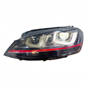 Ensemble de phares au xénon pour VW <span class=keywords><strong>Golf</strong></span> <span class=keywords><strong>7</strong></span> <span class=keywords><strong>GTI</strong></span> 2015-2017, garniture rouge, phare au xénon HID, remplacement de phare de voiture - Product Image 1