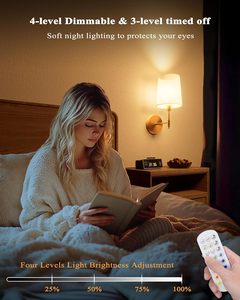 Vàng pin-Powered Dimmable tường ánh sáng 2-mảnh thiết lập 5600mAh không dây sạc RGB Bóng đèn điều khiển từ xa cho phòng ngủ phòng khách - Product Image 3