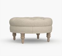 Meubles de salon modernes, pouf rond en velours et simili cuir tufté, pouf pour couloir, lit, tabouret, chaise ottoman de rangement