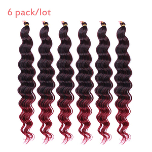 Extensions de <span class=keywords><strong>cheveux</strong></span> synthétiques PET Ocean Wave au crochet, 20 pouces, bouclées, tressées, trame simple, 80g, ondulations profondes, courtes et ondulées pour femmes - Product Image 4