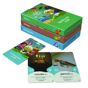 Papel de cartões de estudo personalizado, cartões oem personalizados de estudo de alta qualidade, design educacional, jogos, cartões de memória, fabricante