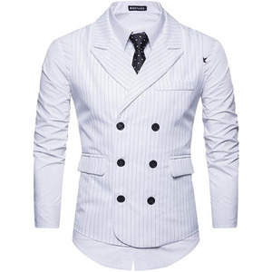 Gilet di cotone a righe all'ingrosso della moda per gli uomini - Product Image 4