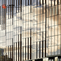 Mur-rideau moderne futuriste en alliage d'aluminium, double vitrage trempé, anodisé, durable, couleur personnalisée, design cinétique paramétrique