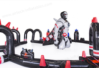 Arena de Batalla Inflable para Pistolas Nerf, Obstáculos de Laser Tag con Sistema de Juego Interactivo y Chaleco de Ataque