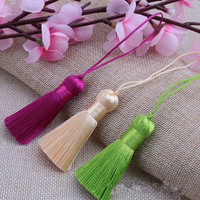 Flecos de borla de seda gorda corta de 5cm, borla de costura, borlas de llave para colgante DIY, accesorios de cortina embellecedores