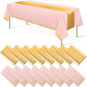 Nappe <span class=keywords><strong>de</strong></span> <span class=keywords><strong>table</strong></span> rectangulaire jetable en plastique résistante à l'huile pour événements intérieurs et extérieurs, décoration <span class=keywords><strong>de</strong></span> fête - Product Image 3