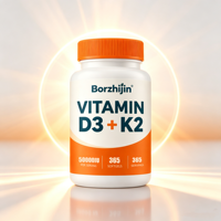 Yüksek Emilimli Vitamin D3 50000 IU K2 Yumuşak Kapsüller Kemik Diş Bağışıklık Sistemi Desteği Özel Etiket Bitkisel Takviyeler OEM