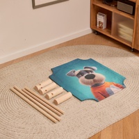 Wasserdichtes und Abnehmbares Haustierbett mit Tiermustern Katzen- und Hundebett mit Holzbeinen