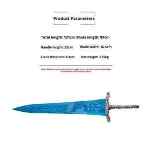 Dark Moon Greatsword para <span class=keywords><strong>Elden</strong></span> <span class=keywords><strong>Ring</strong></span> <span class=keywords><strong>1</strong></span>:<span class=keywords><strong>1</strong></span> Modelo de metal completo Adorno sin afilar con grabado tallado Ideal para periféricos de juego - Product Image 5