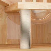 Nouvelle arrivée : Villa pour chat d'intérieur moderne et luxueuse en bois, grande, multifonctionnelle, respirante et spacieuse, avec roulettes mobiles