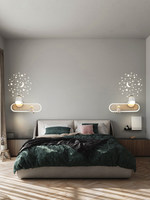Lampe murale LED créative ciel étoilé en fer, lampe de chevet moderne pour chambre à coucher, éclairage d'ambiance de luxe pour salon, abat-jour blanc à intensité variable