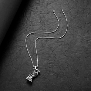 Collana con Ciondolo in Acciaio Inossidabile Lucidato Stile Hip-Hop, Regalo per Uomo, Motivo <span class=keywords><strong>Falce</strong></span> <span class=keywords><strong>della</strong></span> <span class=keywords><strong>Morte</strong></span>, Dio <span class=keywords><strong>della</strong></span> <span class=keywords><strong>Morte</strong></span> - Product Image 5