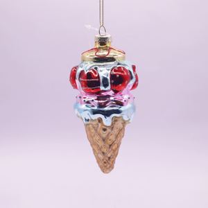 ของตกแต่งคริสต์มาสแก้วเป่ามือแบบกำหนดเองจากโรงงาน ของตกแต่งรูปอาหารเพ้นท์มือแบบส่วนตัว ของประดับตกแต่งวันคริสต์มาส - Product Image 1