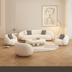 Juego de Sofás Seccionales de Terciopelo de Estilo Nórdico Moderno, Relleno de Esponja, Color Rojo, para Apartamentos, Villas, Escuelas, Hoteles, Patas de Madera Maciza Resistentes - Product Image 6