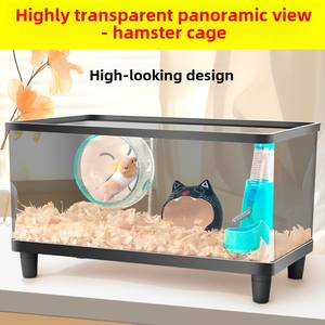 Jaula <span class=keywords><strong>de</strong></span> hámster acrílica transparente <span class=keywords><strong>de</strong></span> gran tamaño, caja <span class=keywords><strong>de</strong></span> cría <span class=keywords><strong>de</strong></span> alambre dorado, Villa, <span class=keywords><strong>botón</strong></span> <span class=keywords><strong>de</strong></span> rueda grande <span class=keywords><strong>para</strong></span> correr <span class=keywords><strong>para</strong></span> animales pequeños, animales - Product Image 2