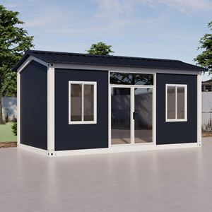 Maison conteneur modulaire préfabriquée détachable de 20 pieds avec toit en pente, mini-maison, salle de bain complète, toilettes, garage, appartement, café, dortoir pour travailleurs - Product Image 4