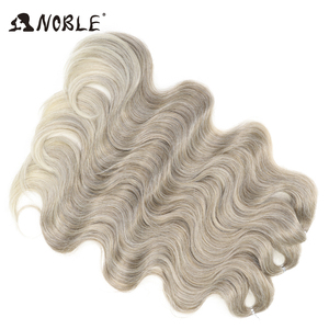 Pour les cheveux Noble 24 pouces pour Ombre Blonde tissage doux corps vague Crochet tresses <span class=keywords><strong>queue</strong></span> <span class=keywords><strong>de</strong></span> <span class=keywords><strong>cheval</strong></span> 3 pièces ensemble haute température faux Extensions - Product Image 5