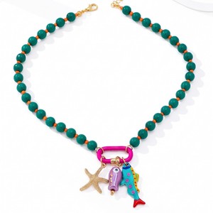 Collar Bohemio <span class=keywords><strong>Retro</strong></span> Unisex Easywin, con Cuentas Doradas, Diseño de Estrella de Mar y Mariposa, Perla de Agua Dulce, Moderno - Product Image 5