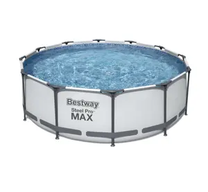 Bestway 56260 12' x 39.5'' (3.66m x 1.00m) PVC Summer Family Metal Frame Pool Endless Swimming with Filter and Pump