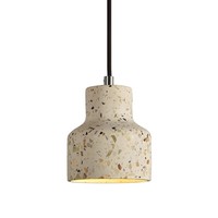 Petite suspension industrielle moderne en béton avec motif creux imprimé en 3D pour décor de café et de restaurant